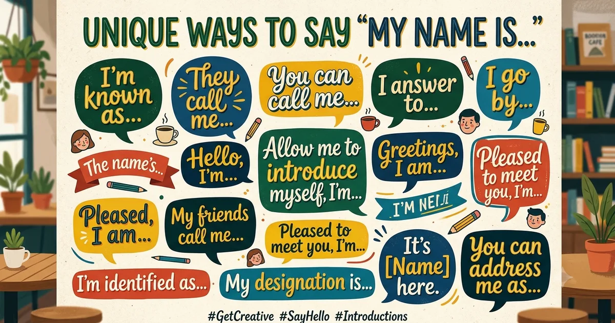 other ways to say my name is