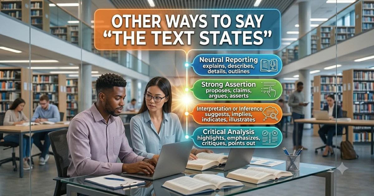 other ways to say the text states