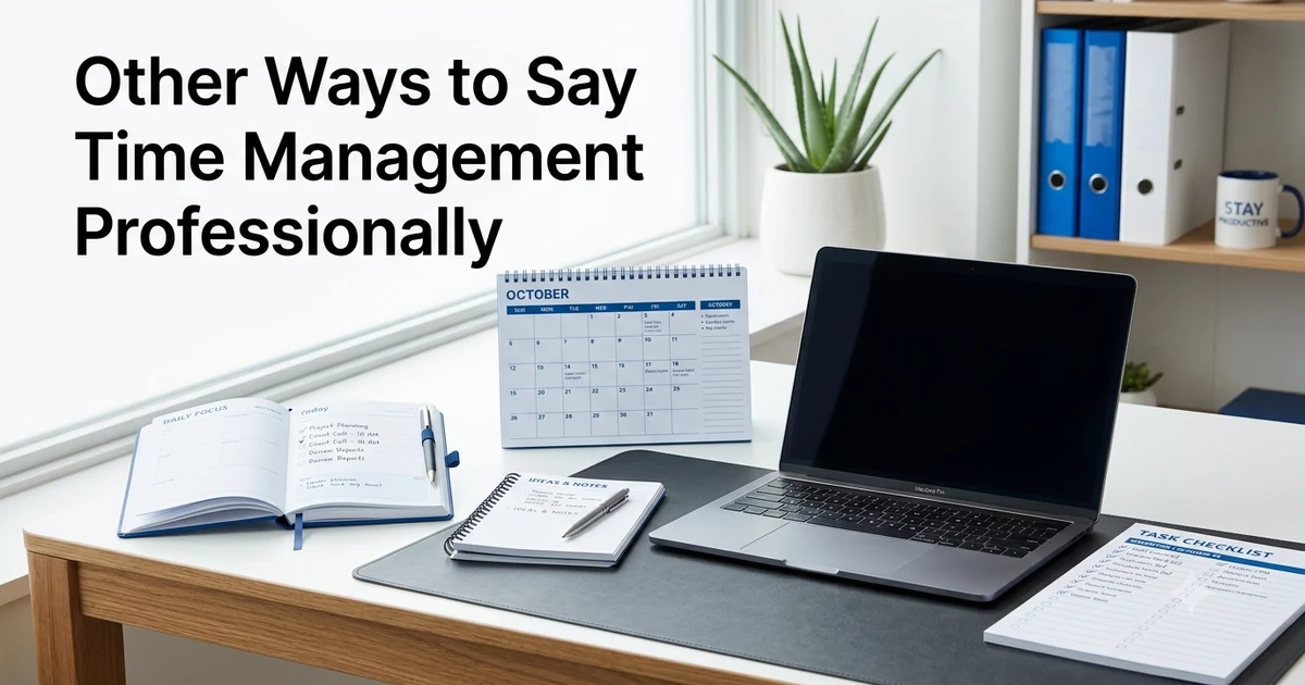 other ways to say time management professionally