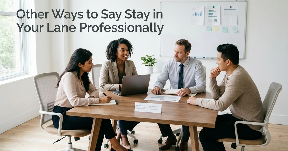 other ways to say stay in your lane professionally