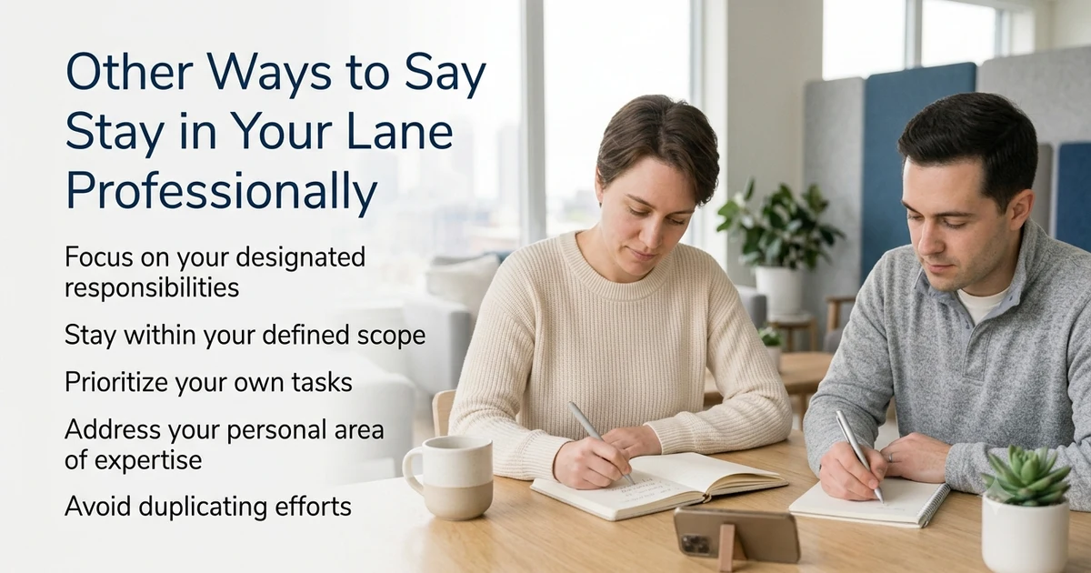 other ways to say stay in your lane professionally