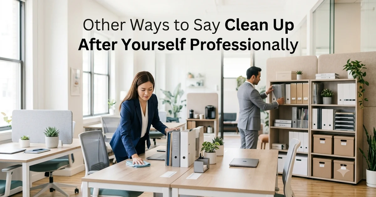other ways to say clean up after yourself professionally