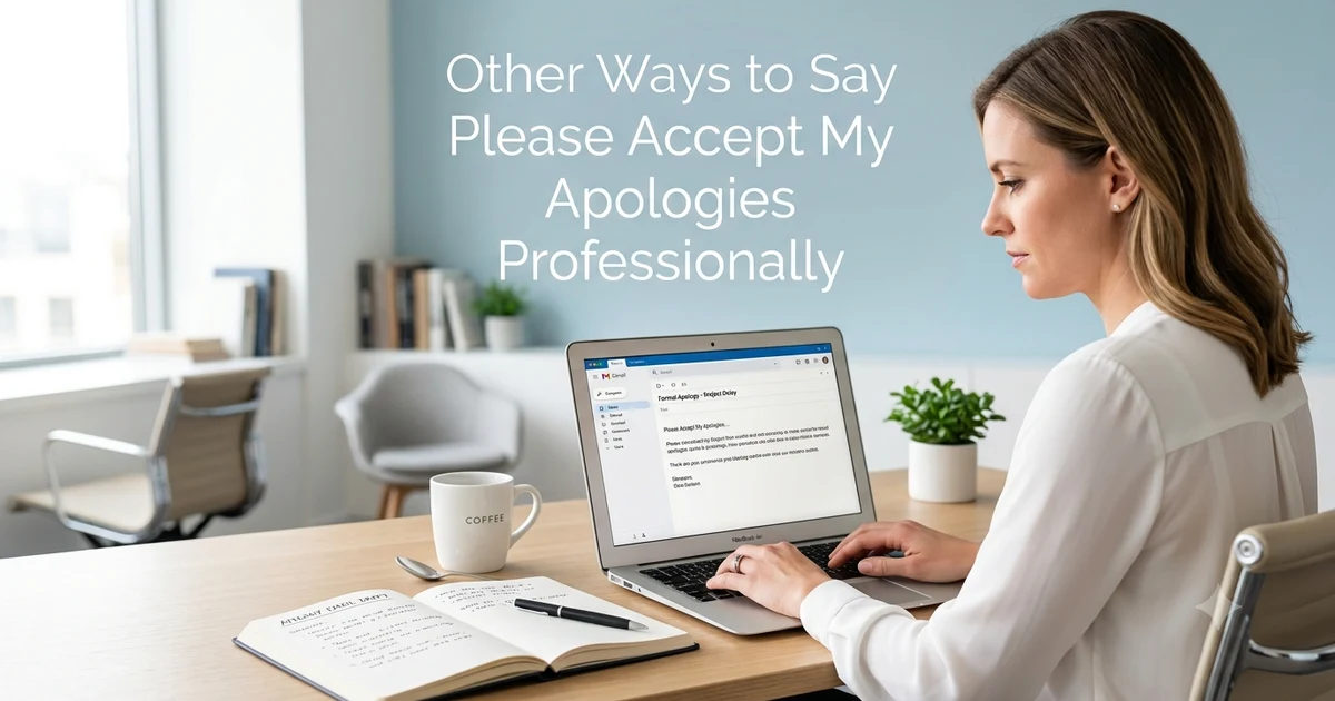 other ways to say please accept my apologies professionally