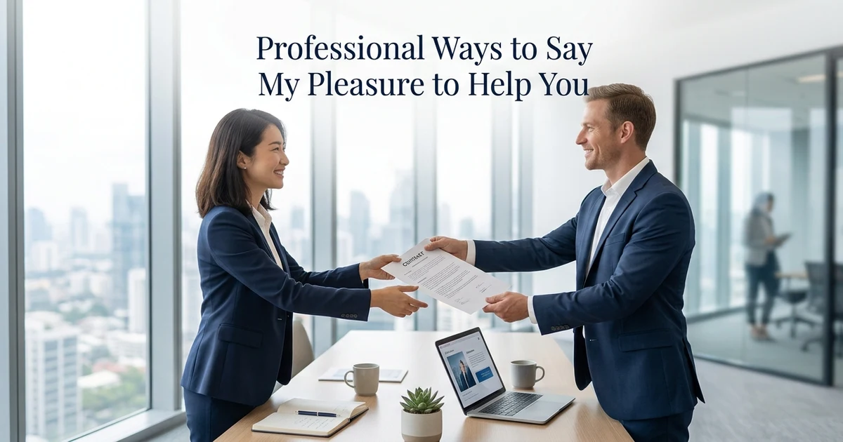 other ways to say its my pleasure to help you professionally