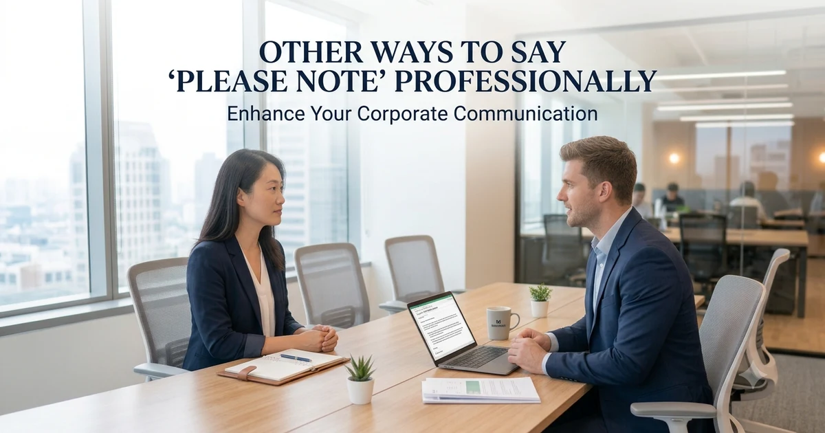 other ways to say please note professionally