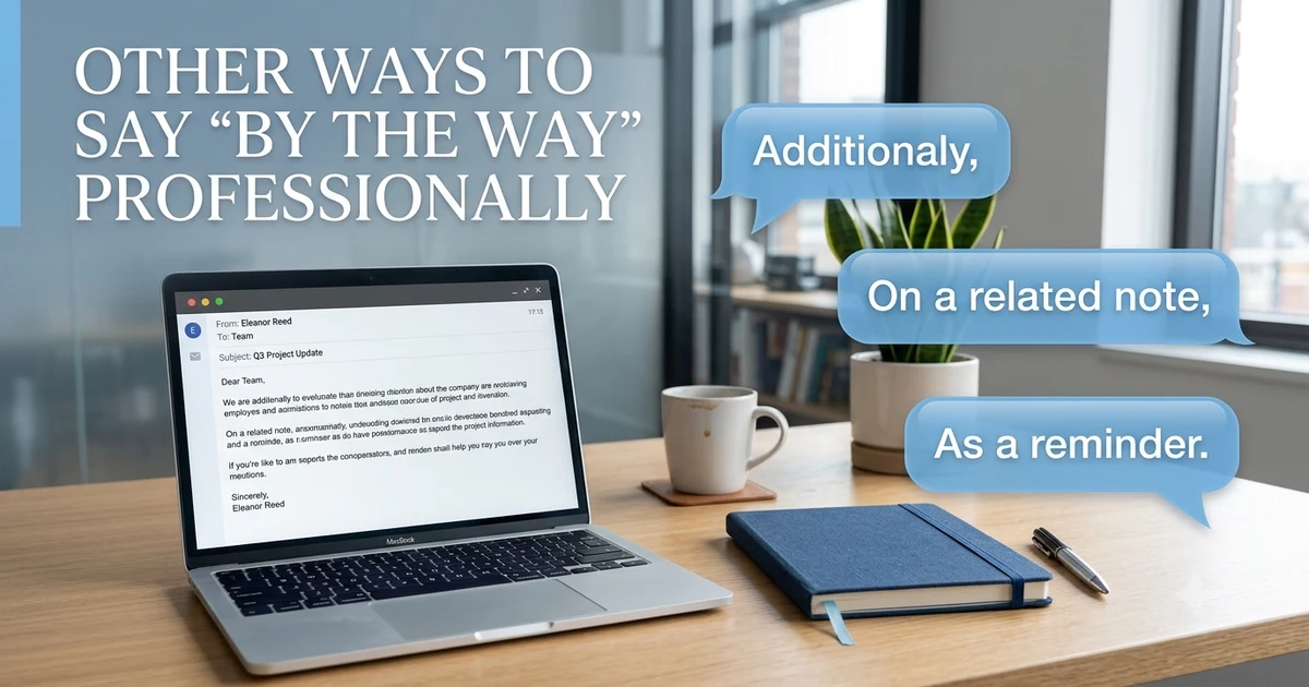 other ways to say by the way professionally