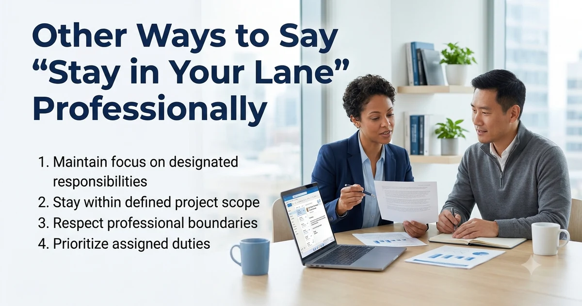 other ways to say stay in your lane professionally