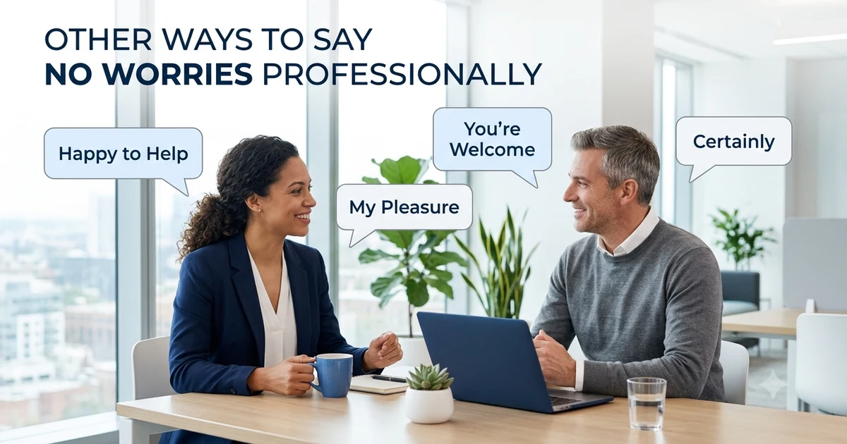 other ways to say no worries professionally