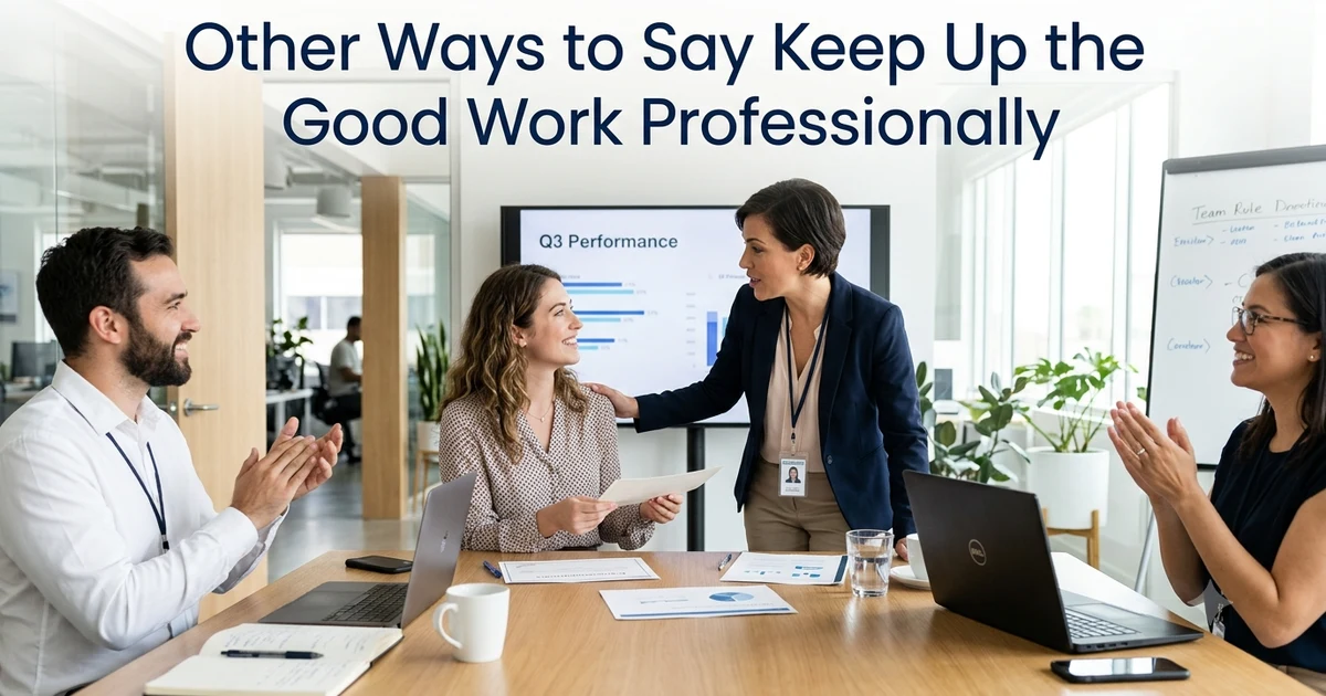 other ways to say keep up the good work professionally