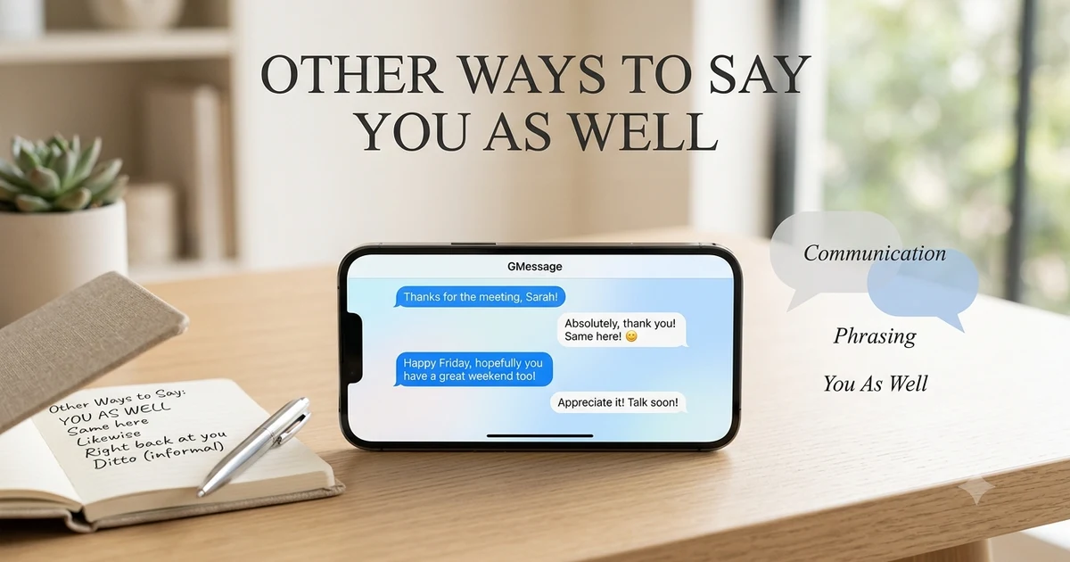 other ways to say you as well