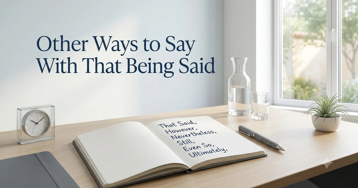 other ways to say with that being said