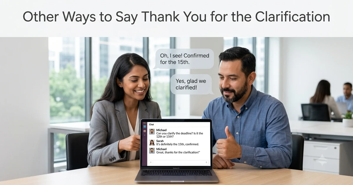 other ways to say thank you for the clarification
