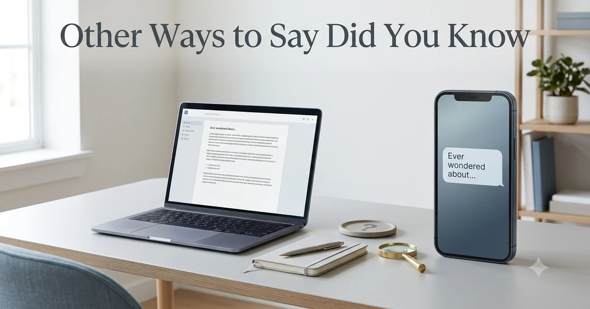 other ways to say did you know