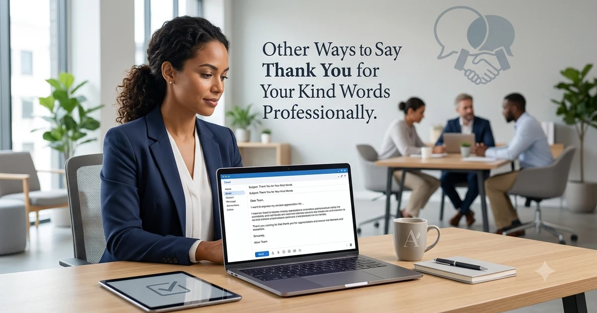other ways to say thank you for your kind words professionally