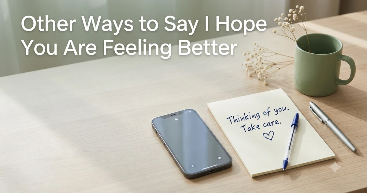 other ways to say i hope you are feeling better
