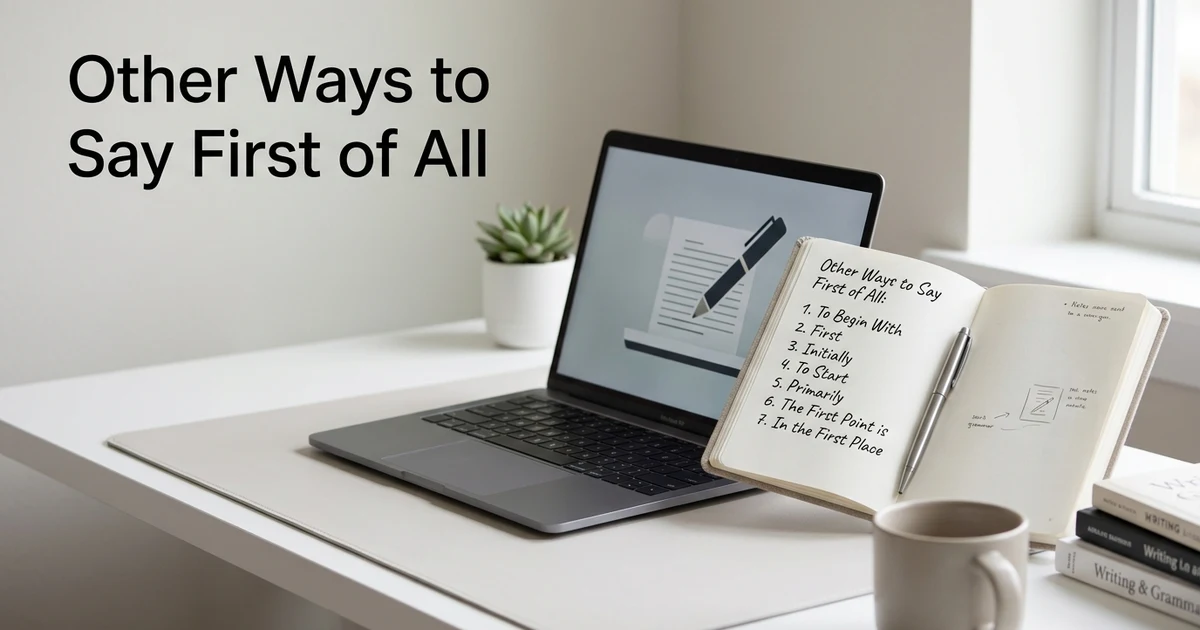 Other Ways to Say First of All