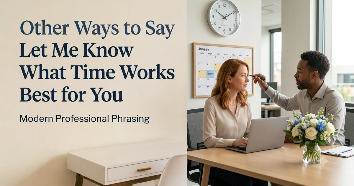other ways to say let me know what time works best for you