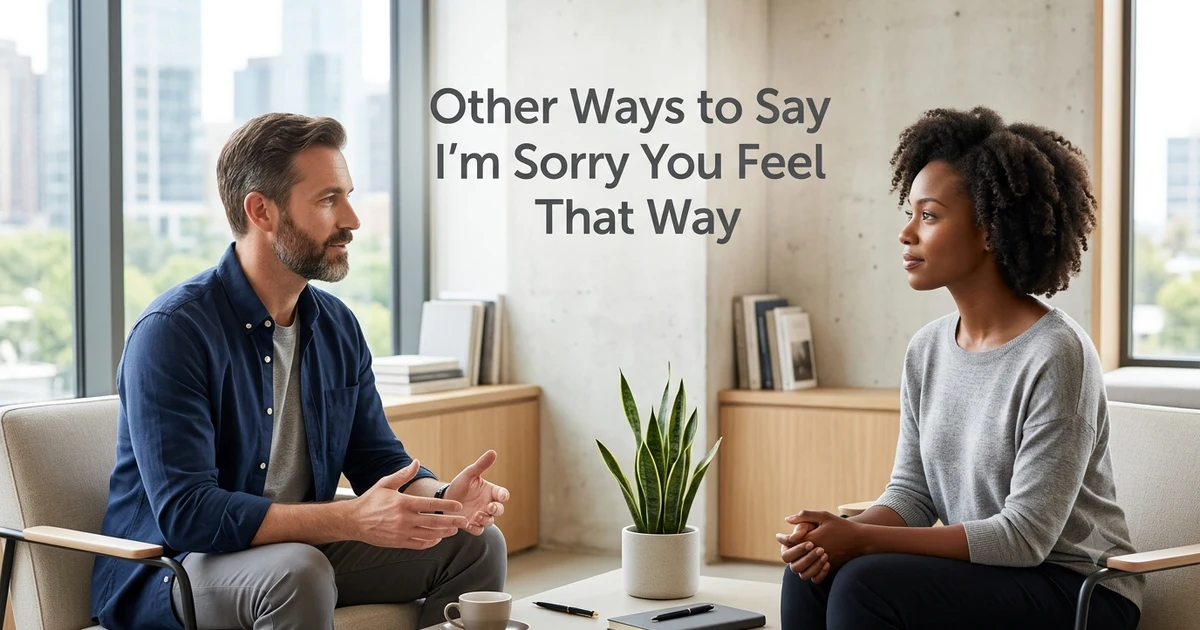 other ways to say im sorry you feel that way