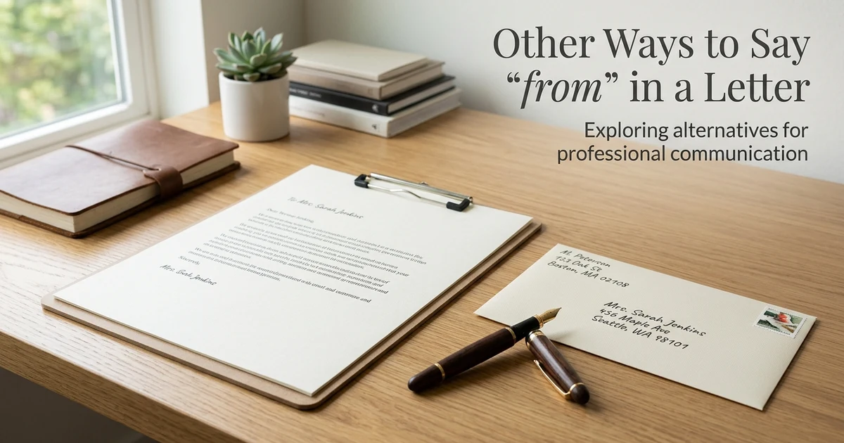 Other Ways to Say from in a Letter