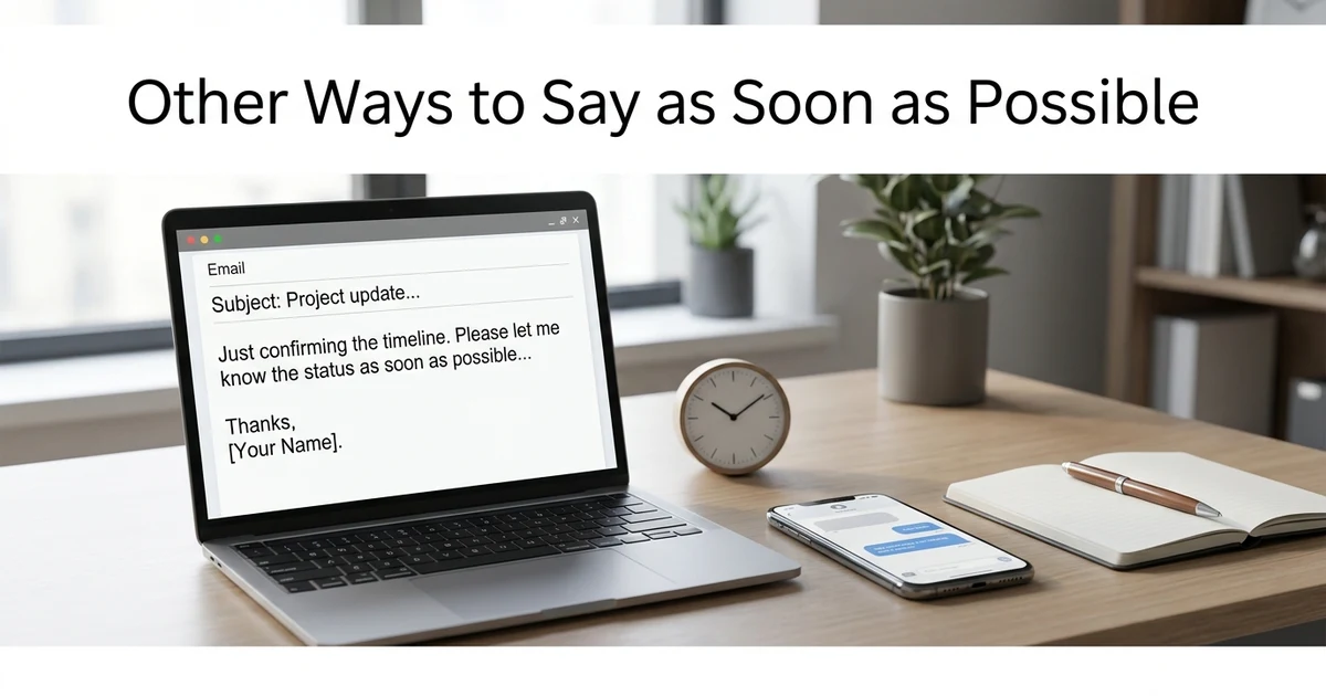 Other Ways to Say as Soon as Possible