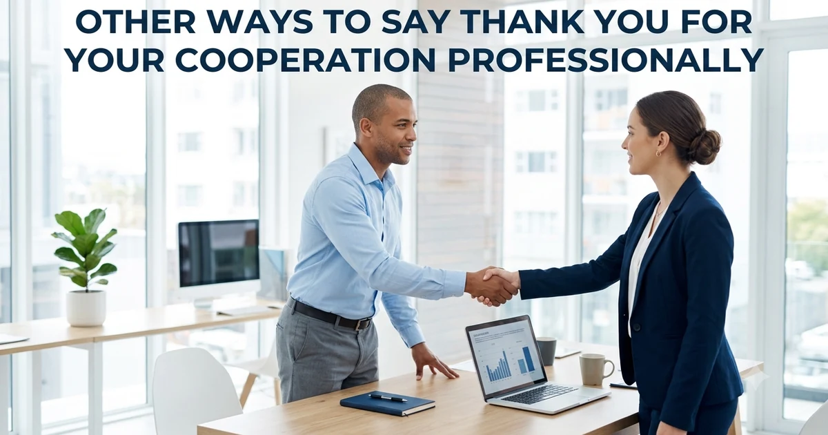 other ways to say thank you for your cooperation professionally
