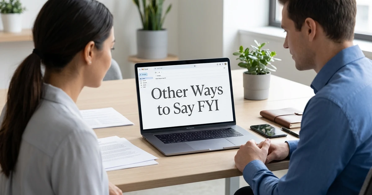 Other Ways to Say Fyi